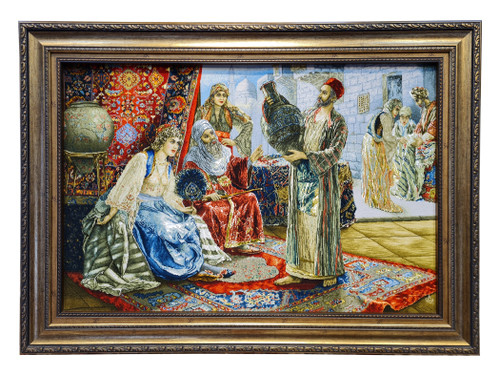 تابلو فرش دستبافت بافت تبریز طرح شرقی فرش و عتیقه فروش مارک پور علی