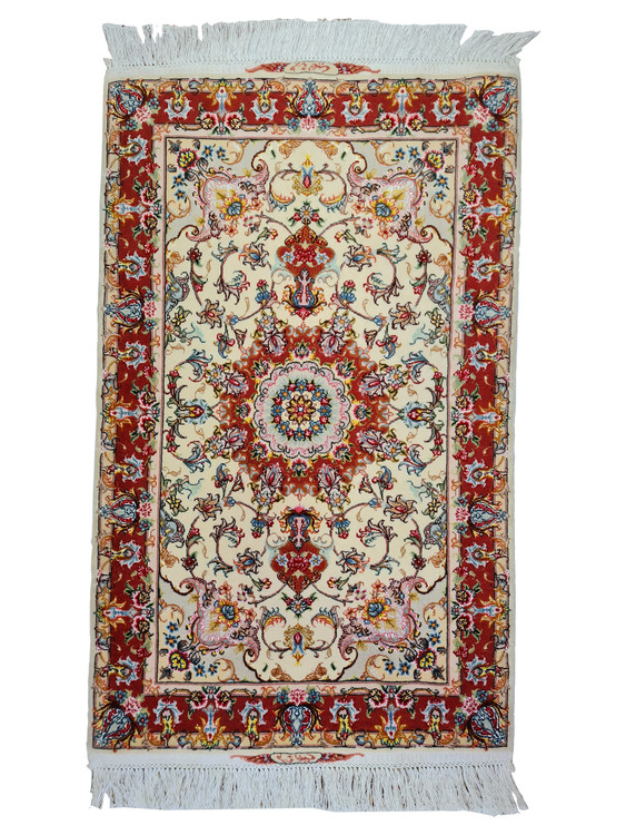 زرع چارک دستباف بافت تبریز نقشه علیا رنگ کرم