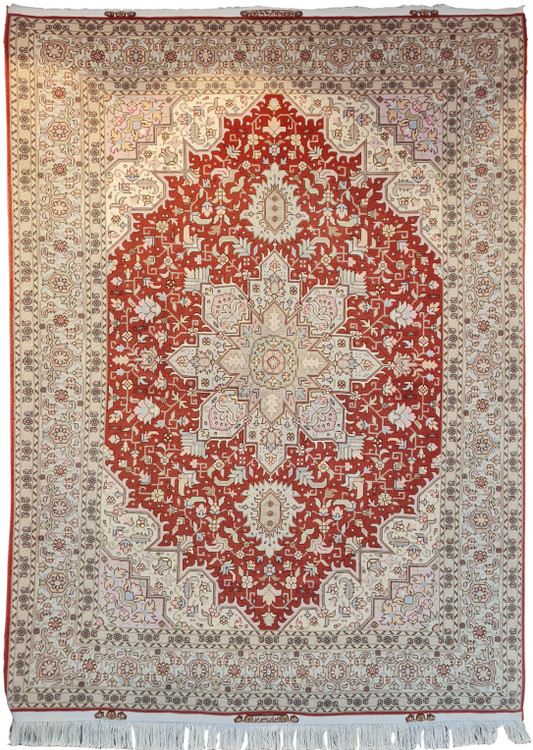 قالیچه دستباف بافت تبریز نقشه هریس رنگ مسی