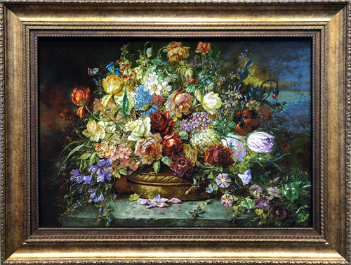 تابلوفرش دستبافت بافت تبریز طرح گل عرضی