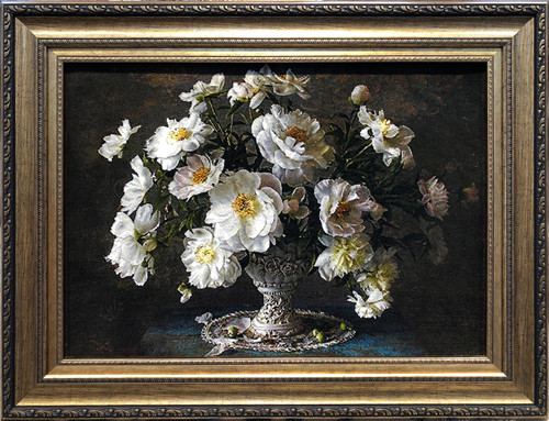 تابلوفرش دستباف بافت تبریز طرح گل عرضی مارک ترابی