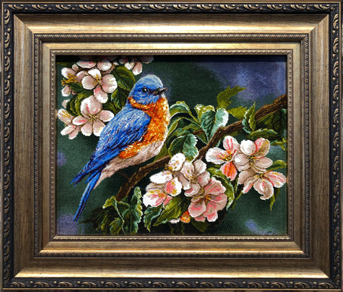 تابلوفرش دستباف بافت تبریز طرح تک پرنده روی شاخه